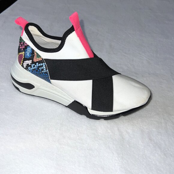 Steve Madden Cryme Multi color Snake skin Sneakers Black & Pink Size 8 - Picture 4 of 10